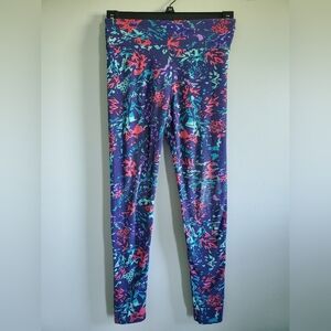 LuLaRoe Women's Leggings - Purple and Red Floral